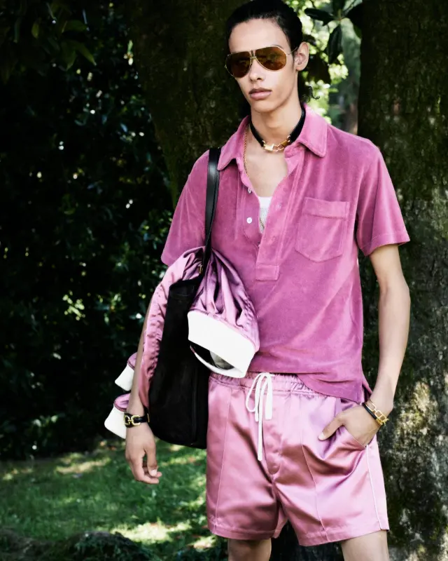 TOWELLING POLO MAGENTA online